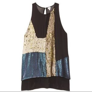 Aritzia Wilfred Silk Sequin Top